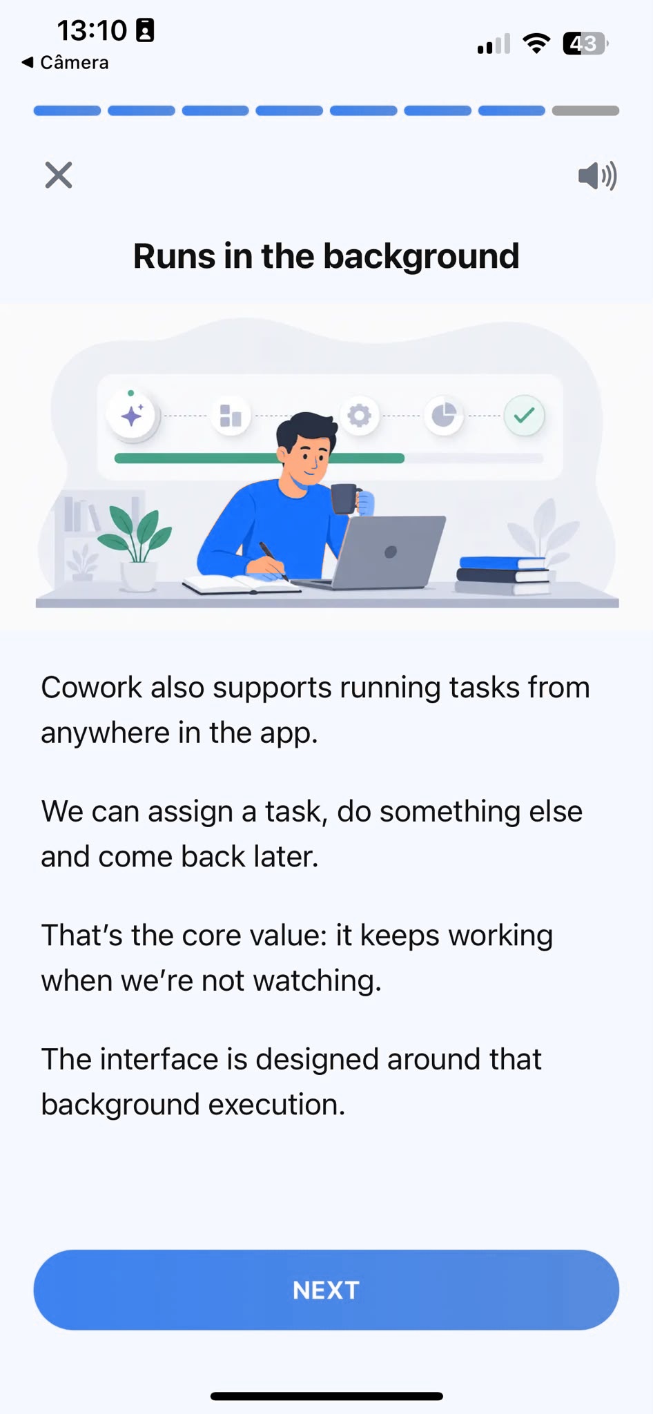 Learn screen in the AI Learning app